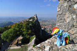 Size: 4288x2848 | Tagged: safe, artist:steam-loco, rainbow dash, pony, g4, irl, photo, ponies around the world, san marino, solo, toy