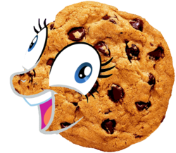 Size: 576x500 | Tagged: safe, artist:flutternom, rarity, food pony, original species, g4, cookie, female, food, i didn't listen, meme, photoshop, solo, wat, what has science done, why