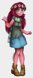 Size: 532x1262 | Tagged: dead source, safe, artist:gabbslines, gloriosa daisy, human, equestria girls, g4, my little pony equestria girls: legend of everfree, alternate clothes, clothes, cute, daisybetes, female, floral head wreath, flower, scarf, solo