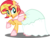 Size: 5000x3767 | Tagged: safe, artist:orin331, sunset shimmer, pony, unicorn, g4, absurd resolution, clothes, clothes swap, cute, dress, female, gala dress, happy, mare, open mouth, raised hoof, shimmerbetes, simple background, smiling, solo, transparent background