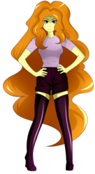 Size: 1536x2816 | Tagged: safe, artist:backgrounduser, adagio dazzle, equestria girls, g4, clothes, female, hand on hip, looking at you, simple background, smiling, solo, transparent background, zettai ryouiki