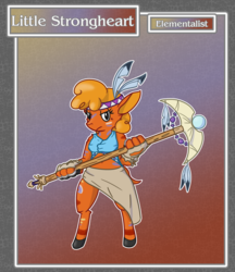 Size: 1688x1950 | Tagged: safe, artist:brownie-bytes, little strongheart, anthro, unguligrade anthro, g4, crossover, fantasy class, final fantasy, solo
