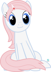 Size: 1500x2100 | Tagged: safe, artist:arifproject, nurse redheart, earth pony, pony, g4, :3, alternate hairstyle, cute, female, heartabetes, loose hair, mare, meme, simple background, sitting, sitting catface meme, smiling, solo, transparent background, vector