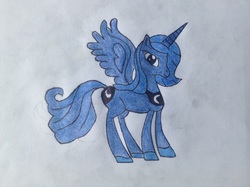 Size: 2592x1936 | Tagged: safe, artist:pizzamovies, princess luna, g4, female, ink, s1 luna, sketch, solo, traditional art