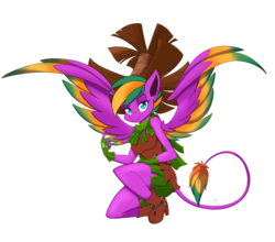 Size: 3929x3463 | Tagged: safe, artist:demonfox, oc, oc only, pegasus, anthro, anthro oc, clothes, high res, lidded eyes, looking at you, simple background, skull kid, solo, the legend of zelda, the legend of zelda: majora's mask, transparent background