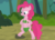 Size: 3530x2541 | Tagged: safe, artist:porygon2z, pinkie pie, earth pony, pony, g4, bipedal, bra, bra on pony, bush, clothes, female, forest, high res, loincloth, rock, solo, tree, underwear