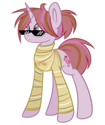 Size: 1024x1222 | Tagged: safe, artist:despotshy, oc, oc only, pony, unicorn, clothes, deal with it, simple background, solo, sunglasses, swag glasses, sweater, transparent background