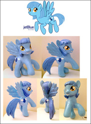 Size: 469x640 | Tagged: safe, artist:hezaa, artist:omgwtflols, oc, oc only, oc:jet stream, pegasus, pony, customized toy, irl, jetblue, photo, toy