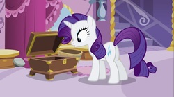 Size: 1100x618 | Tagged: safe, screencap, rarity, pony, unicorn, g4, sisterhooves social, butt, female, looking down, mare, open mouth, plot, solo