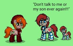 Size: 471x296 | Tagged: safe, oc, oc only, oc:debra rose, oc:ponepony, pony, pony town, clothes, don't talk to me or my son ever again, meme, scarf, socks, striped socks, wrong gender