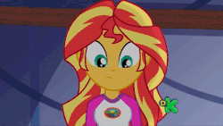 Size: 480x270 | Tagged: safe, screencap, spike, spike the regular dog, sunset shimmer, dog, equestria girls, g4, my little pony equestria girls: legend of everfree, animated, discovery kids, gif, pstandard psychic pstance, psychic shimmer