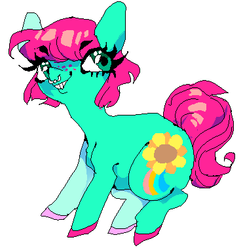 Size: 371x381 | Tagged: safe, artist:suippumato, oc, oc only, oc:sparkly ratface, earth pony, pony, nose piercing, nose ring, piercing, smiling, solo