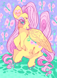 Size: 419x574 | Tagged: safe, artist:suippumato, fluttershy, g4, color porn, female, solo, wingding eyes