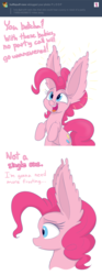 Size: 992x2660 | Tagged: safe, artist:heir-of-rick, pinkie pie, g4, comic, cute, diapinkes, female, impossibly large ears, serious face, solo