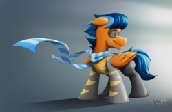 Size: 1037x680 | Tagged: safe, artist:bcpony, oc, oc only, oc:lightning rider, pegasus, pony, goggles, smiling, solo