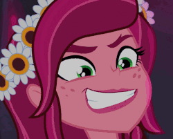 Size: 518x417 | Tagged: safe, screencap, gloriosa daisy, equestria girls, g4, my little pony equestria girls: legend of everfree, angry, animated, cropped, eye twitch, face, faic, female, gif, grin, rapeface, smiling, solo, wide eyes