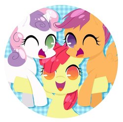 Size: 750x747 | Tagged: artist needed, safe, apple bloom, scootaloo, sweetie belle, g4, adorabloom, cute, cutealoo, cutie mark crusaders, diasweetes, trio