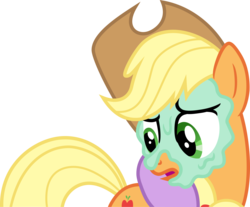 Size: 3000x2481 | Tagged: safe, artist:lman225, applejack, earth pony, pony, g4, look before you sleep, female, high res, mud mask, simple background, solo, transparent background, vector