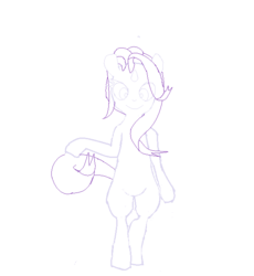 Size: 590x642 | Tagged: safe, starlight glimmer, pony, g4, bipedal, female, looking at you, monochrome, simple background, sketch, smiling, solo, white background