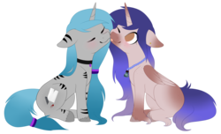 Size: 3352x2043 | Tagged: safe, artist:itsizzybel, oc, oc only, earth pony, pegasus, pony, high res, nuzzling, simple background, transparent background, unshorn fetlocks