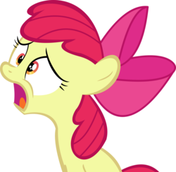 Size: 11338x11081 | Tagged: safe, artist:cyanlightning, apple bloom, g4, .svg available, absurd resolution, female, shocked, simple background, solo, transparent background, vector