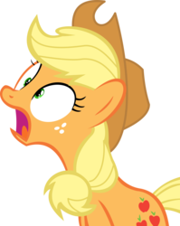 Size: 9974x12503 | Tagged: safe, artist:cyanlightning, applejack, earth pony, pony, g4, .svg available, absurd resolution, female, shocked, simple background, solo, transparent background, vector