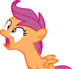Size: 11424x10898 | Tagged: safe, artist:cyanlightning, scootaloo, g4, .svg available, absurd resolution, female, shocked, simple background, solo, transparent background, vector