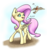Size: 1024x1092 | Tagged: safe, artist:caerulanox, fluttershy, bird, g4, female, music notes, open mouth, singing, solo