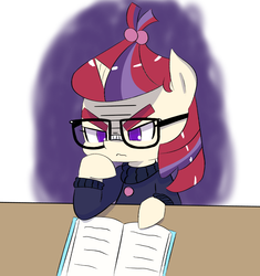 Size: 1102x1171 | Tagged: safe, artist:p-skink, moondancer, g4, annoyed, book, female, solo, studying