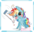 Size: 800x750 | Tagged: safe, artist:zakkurro, rainbow dash, human, pony, g4, blushing, chibi, cute, dashabetes, gritted teeth, hand, heart, heart eyes, one eye closed, petting, raised hoof, tsunderainbow, tsundere, wingding eyes, wink