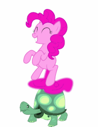 Size: 352x456 | Tagged: safe, pinkie pie, tank, g4, the saddle row review, animated, gif, pinkiecopter, polishing