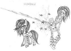 Size: 2772x2003 | Tagged: safe, artist:ga5pumpe, oc, equestria girls, g4, equestria girls-ified, fart, high res, monochrome, pencil, ponified, rule 63, wip
