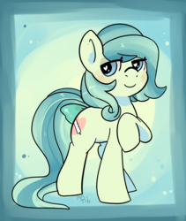 Size: 1280x1518 | Tagged: safe, artist:mt, oc, oc only, earth pony, pony, blushing, bow, solo, tail bow