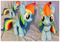 Size: 1417x996 | Tagged: safe, artist:sophie scruggs, rainbow dash, g4, irl, photo, plushie, solo