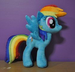 Size: 1024x982 | Tagged: safe, artist:snugglefactory, rainbow dash, g4, irl, photo, plushie, solo