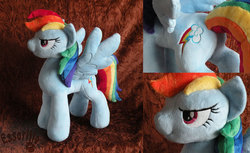 Size: 982x600 | Tagged: safe, artist:essorille, rainbow dash, g4, irl, photo, plushie, solo