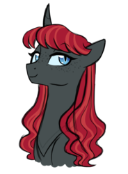 Size: 1245x1694 | Tagged: safe, artist:azure-art-wave, oc, oc only, oc:ladybug, bust, offspring, parent:queen chrysalis, parent:thorax, parents:chrysarax, portrait, simple background, solo, transparent background