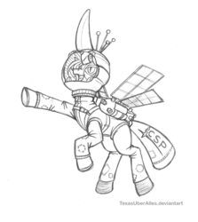 Size: 720x806 | Tagged: safe, artist:texasuberalles, derpibooru exclusive, queen chrysalis, changeling, fanfic:changeling space program, g4, astronaut, crossover, female, grayscale, jetpack, kerbal space program, monochrome, open mouth, pointing, simple background, sketch, solar panel, solo, spacesuit, white background