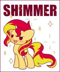 Size: 1125x1350 | Tagged: safe, artist:symbianl, part of a set, sunset shimmer, pony, unicorn, g4, :3, animated, blushing, chibi, cute, female, gif, literal, mare, open mouth, part of a series, shimmer, shimmerbetes, solo, symbianl's chibis