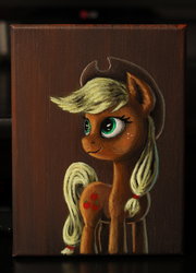 Size: 1280x1773 | Tagged: safe, artist:horseez, applejack, g4, female, painting, solo, traditional art