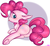 Size: 3484x3236 | Tagged: safe, artist:ashee, pinkie pie, earth pony, pony, g4, abstract background, balloonbutt, blushing, butt, chest fluff, circle background, cute, diapinkes, ear fluff, female, frog (hoof), high res, mare, plot, profile, prone, rear view, shiny, solo, tongue out, underhoof