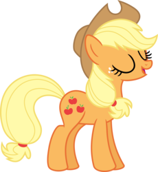 Size: 5000x5443 | Tagged: safe, artist:lman225, applejack, earth pony, pony, g4, absurd resolution, eyes closed, female, open mouth, simple background, solo, transparent background, vector
