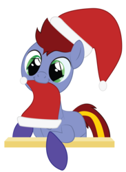 Size: 2000x2736 | Tagged: safe, artist:mintysketch, oc, oc only, robot, hat, high res, minty's christmas ponies, santa hat, simple background, solo, to saddlebags and back again, transparent background, vector