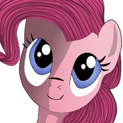 Size: 400x400 | Tagged: safe, artist:psychicpie, pinkie pie, g4, female, looking at you, simple background, small resolution, smiling, solo, white background