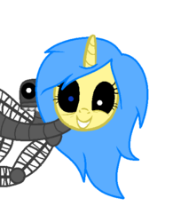 Size: 458x586 | Tagged: safe, artist:westrail642fan, oc, oc only, oc:tangle, pony, robot, robot pony, animatronic, five nights at freddy's, recolor, simple background, the purple mare, transparent background