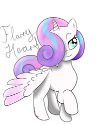 Size: 1700x2100 | Tagged: safe, artist:andy price, artist:imperfectxiii, artist:unicornswag00, princess flurry heart, pony, g4, female, hair over one eye, lidded eyes, older, raised hoof, simple background, smiling, solo, spread wings, trace, white background