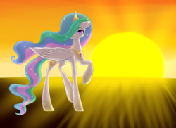 Size: 3312x2411 | Tagged: safe, artist:bonniebatman, princess celestia, pony, g4, female, high res, solo, sun