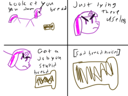 Size: 1600x1200 | Tagged: safe, artist:morami, twilight sparkle, g4, 1000 hours in ms paint, bread, descriptive noise, food, meme, ms paint, sad, simple background, transparent background