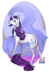 Size: 1520x2212 | Tagged: safe, artist:classymonarch, rarity, classical unicorn, g4, female, horn, leonine tail, magic, simple background, solo, transparent background, unshorn fetlocks