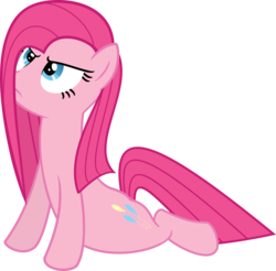 Size: 6000x5897 | Tagged: safe, artist:slb94, pinkie pie, g4, absurd resolution, alternate hairstyle, female, flat mane, looking up, pinkamena diane pie, simple background, solo, transparent background, unamused, vector